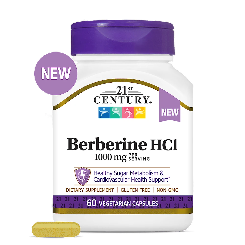 21st Century Berberine HCI, 60 Vegetarian Capsules (500 mg per Capsule)