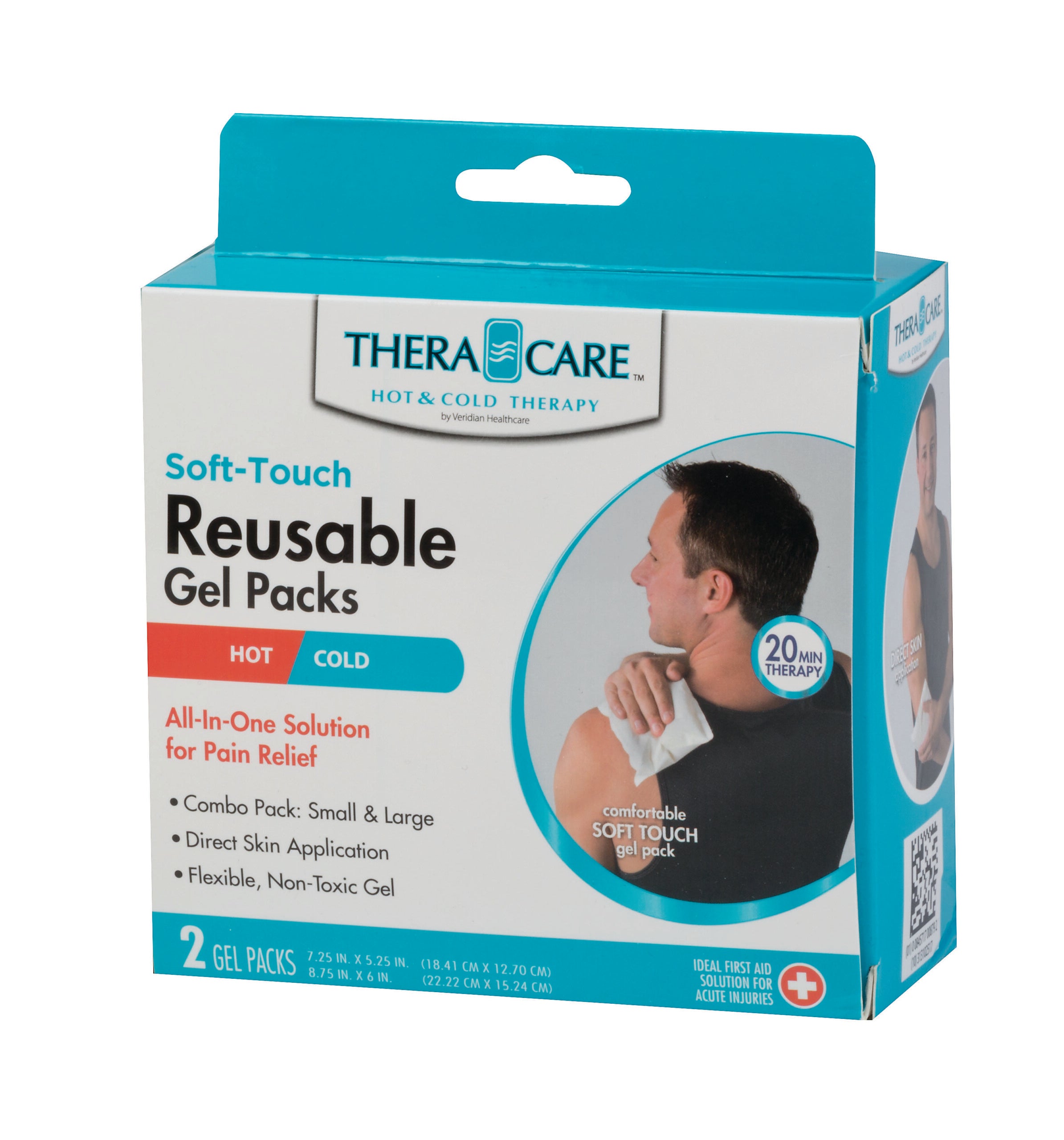 Thera Care Soft-Touch Reusable Gel Packs – Hot & Cold Therapy, 2 Gel Packs