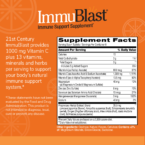 21st Century Immublast Chewable Tablets, Citrus 32 Count