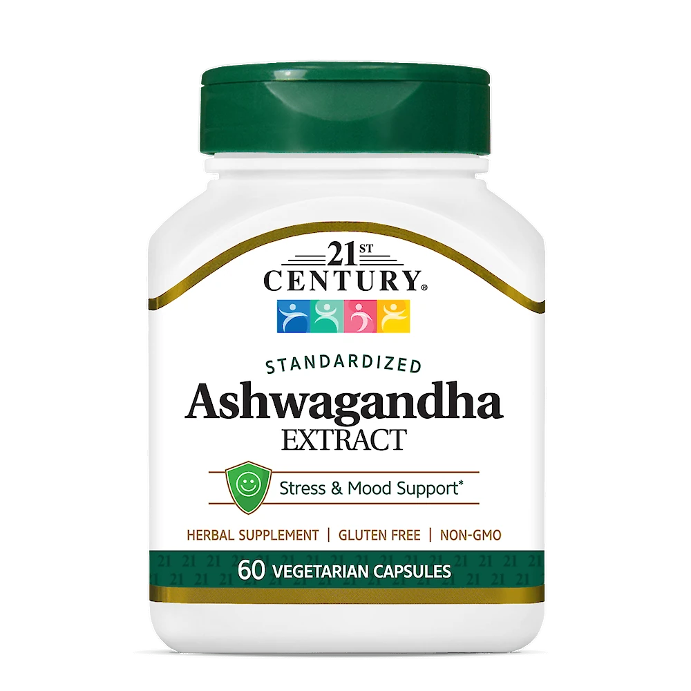 21st Century Ashwagandha Extract 500 mg, 60 Capsules