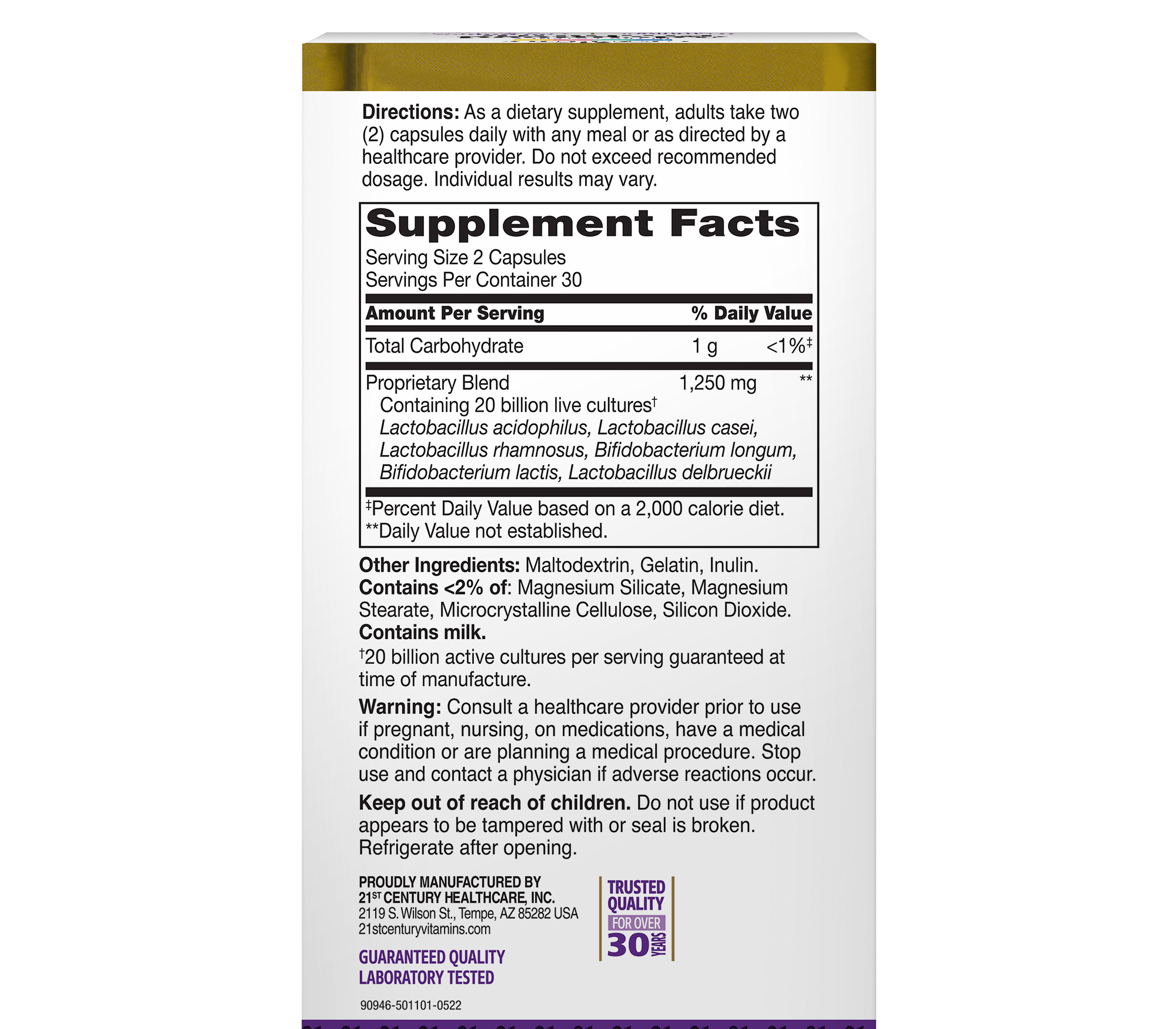 21st Century Advanced Probiotic Capsules, 60 capsules