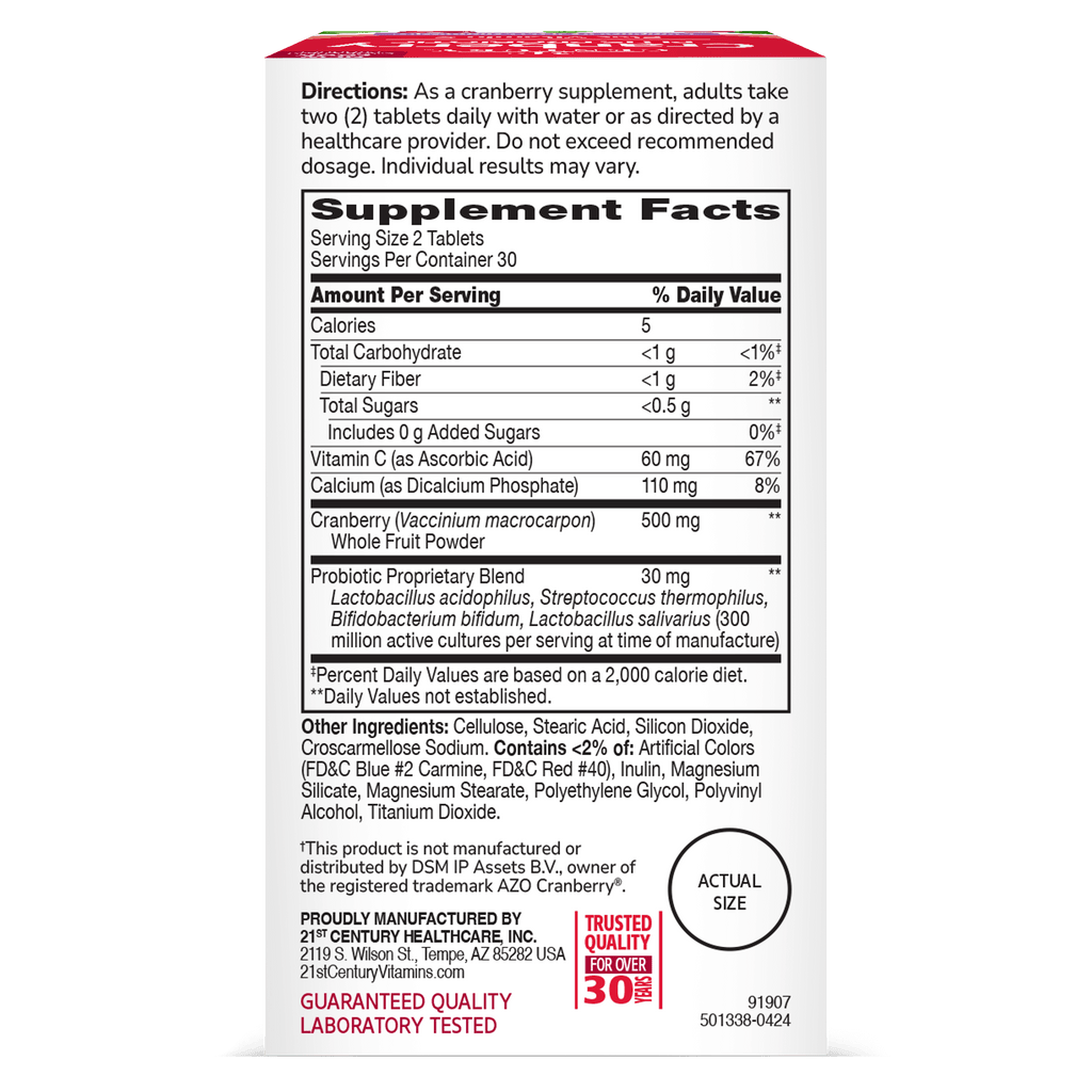 21ST Century® Cranberry Plus Probiotic, 60 Tablets