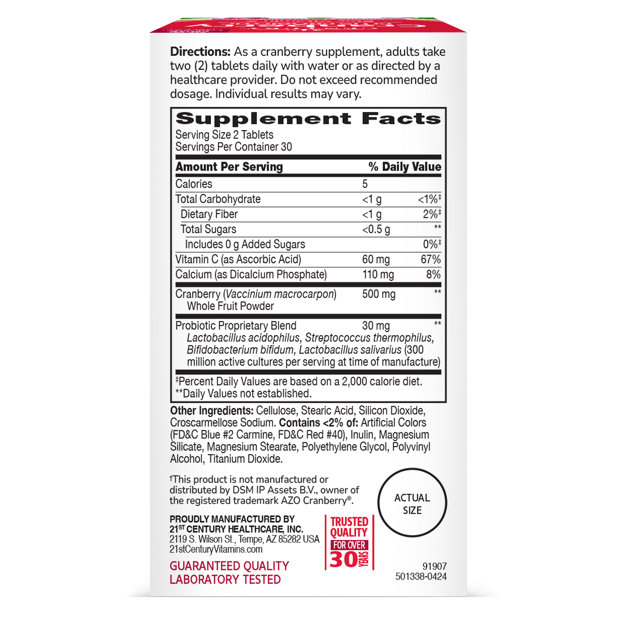 21ST Century® Cranberry Plus Probiotic, 60 Tablets